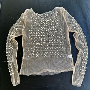 Sheer Pearl Embellished Top